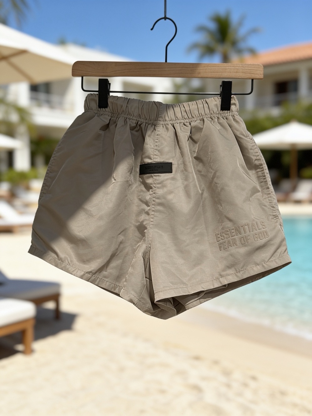 Essentials Women's Athletic Shorts in Beige